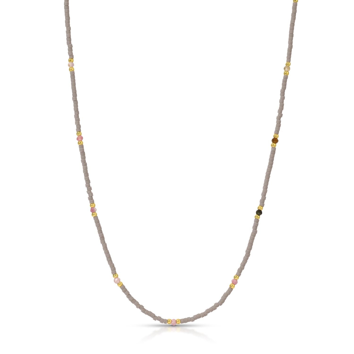 Stone Accented Miyuki Delica Necklaces - Splendid Iris