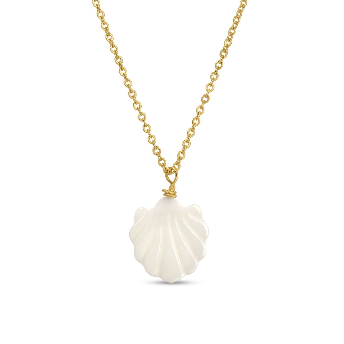 Etched Shell Pendant Necklace - Splendid Iris