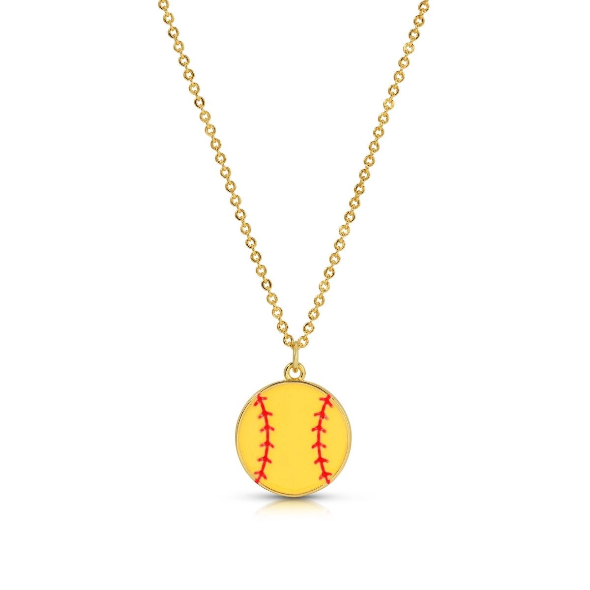 Fastpitch Finish! Enamel Softball Necklace - Splendid Iris