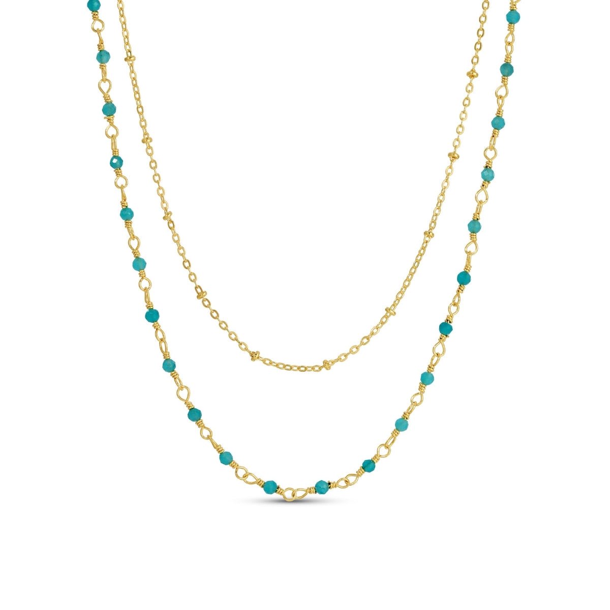 Delicate Layered Stone Necklace - Splendid Iris