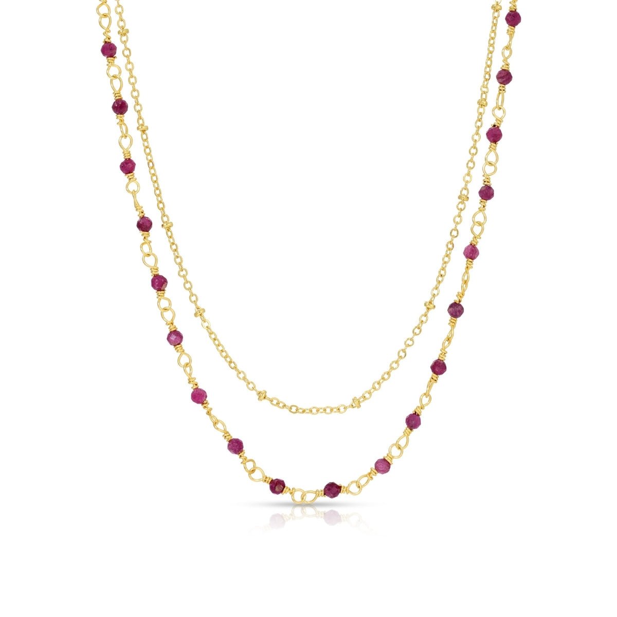 Delicate Layered Stone Necklace - Splendid Iris