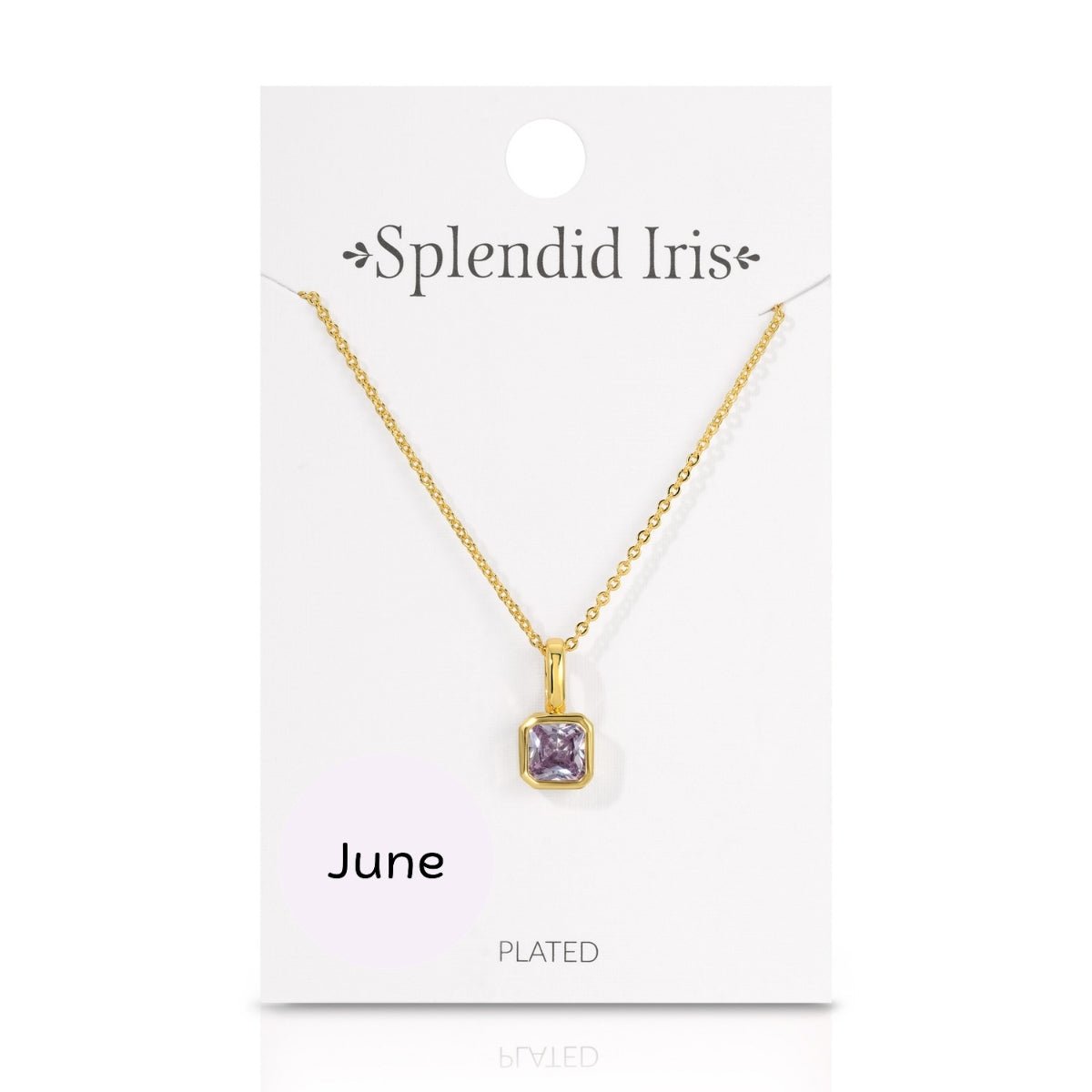 Birthstone Solitaire Necklace - Splendid Iris