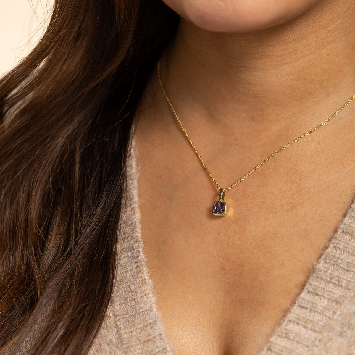 Birthstone Solitaire Necklace - Splendid Iris