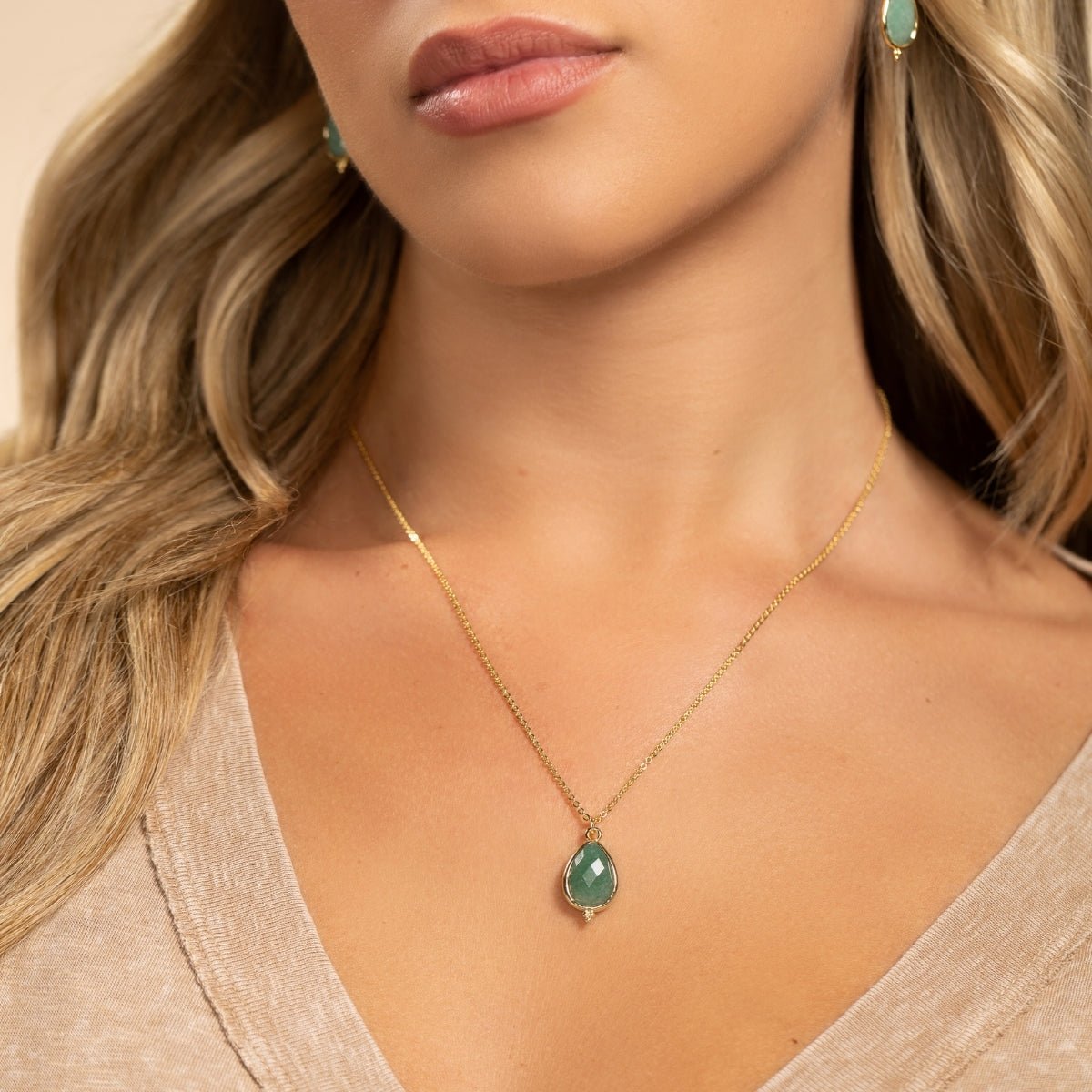 Teardrop Stone Pendant Necklace - Splendid Iris