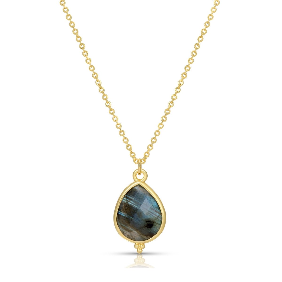 Teardrop Stone Pendant Necklace - Splendid Iris