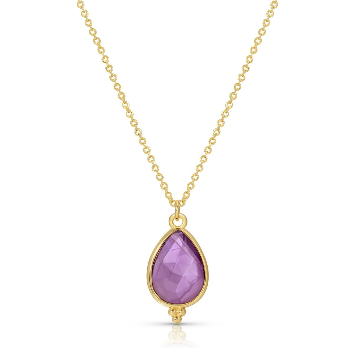 Teardrop Stone Pendant Necklace - Splendid Iris