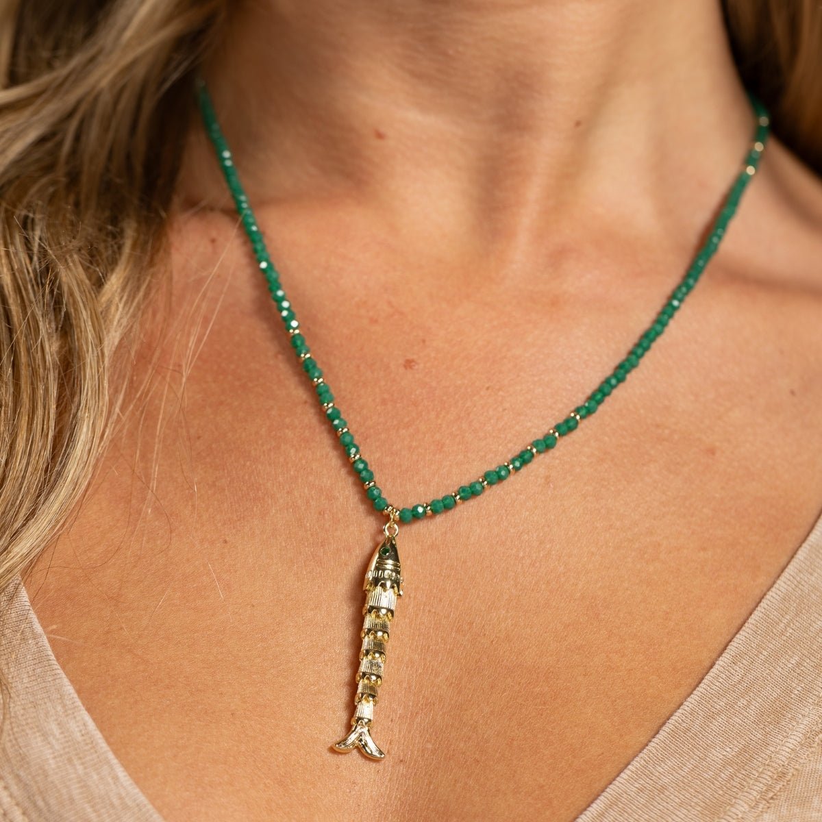 Rising Tide Fish Pendant Necklace - Splendid Iris