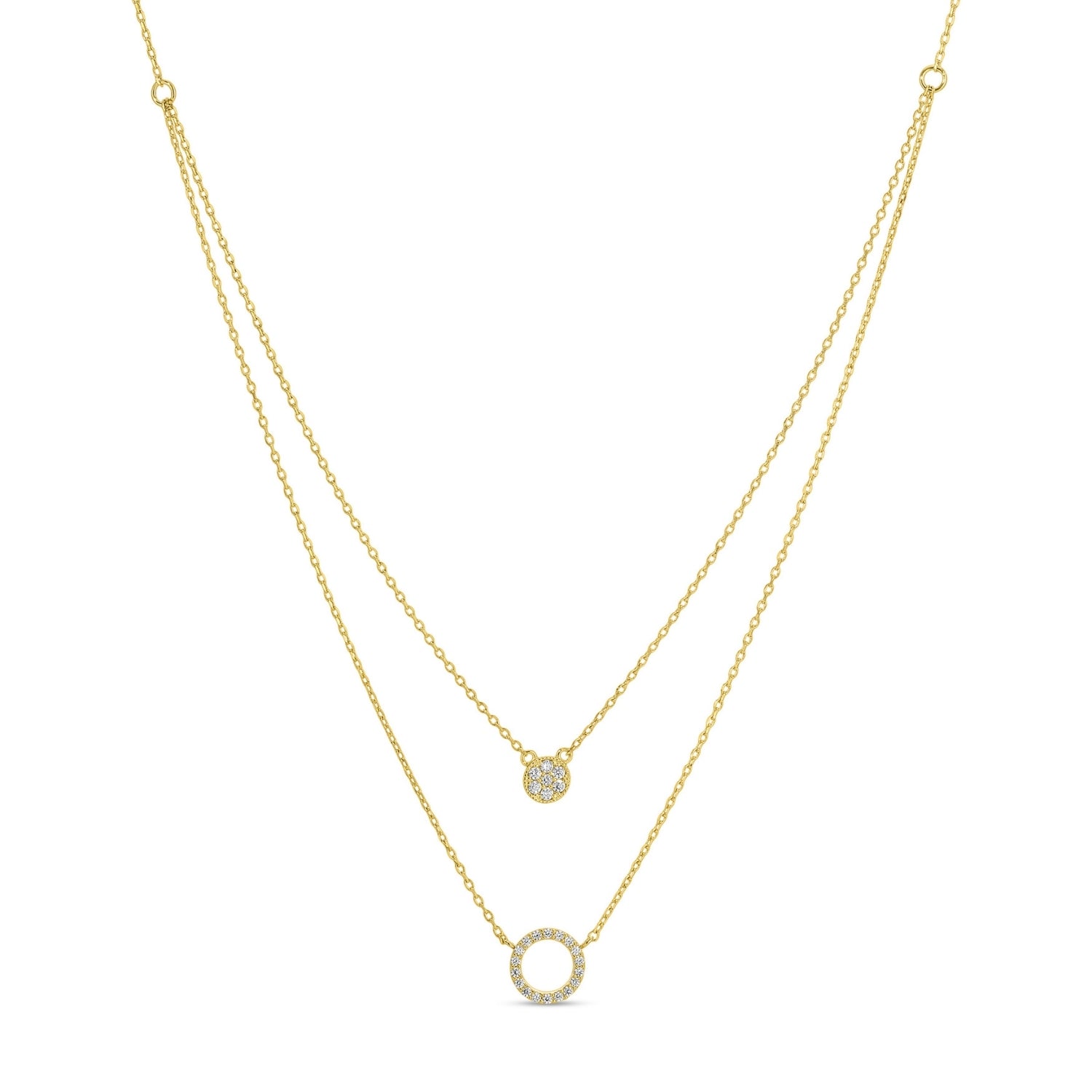 Round Pave Double Appeal Necklace - Splendid Iris