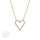 Water Resistant Pave Heart Pendant - Splendid Iris