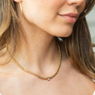 Beaded Heart Faux Diamond Necklace, Water Resistant - Splendid Iris