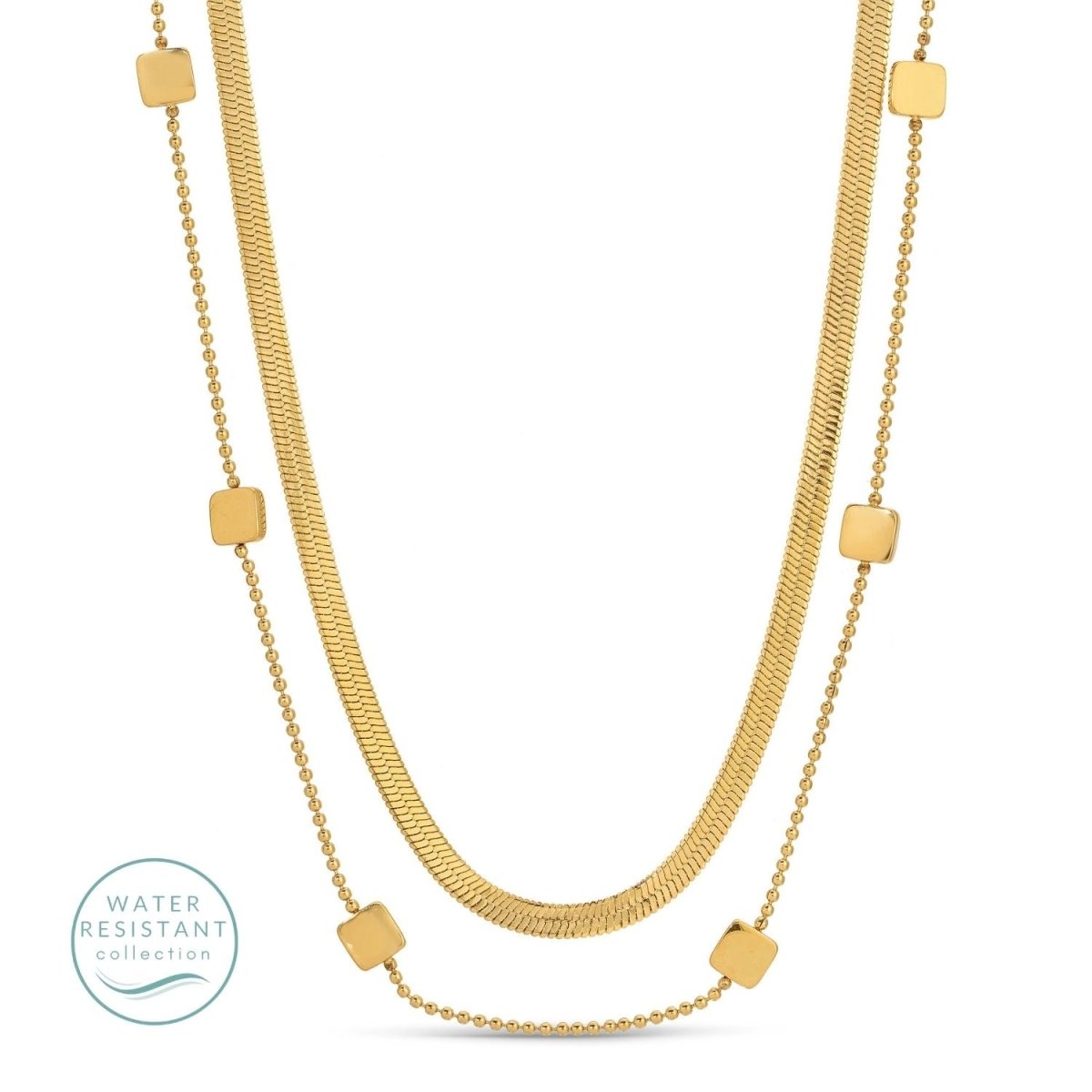 Double Layer Water Necklace, Water Resistant - Splendid Iris