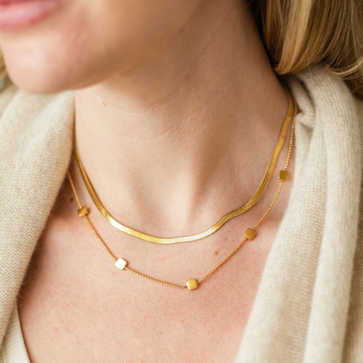 Double Layer Water Necklace, Water Resistant - Splendid Iris