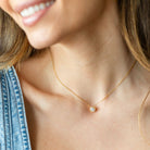 Delicate Contemporary Faux Diamond Necklace - Water Resistant - Splendid Iris