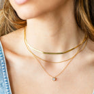 Delicate Contemporary Faux Diamond Necklace - Water Resistant - Splendid Iris
