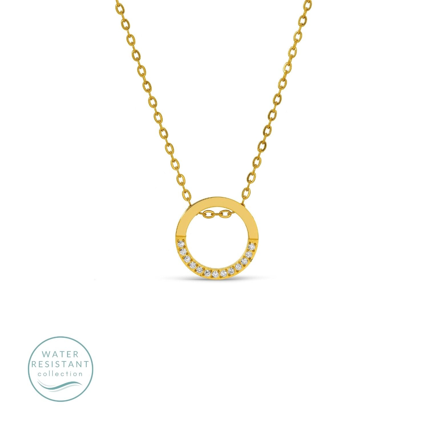 Contemporary Water Resistant Pave Pendant - Splendid Iris