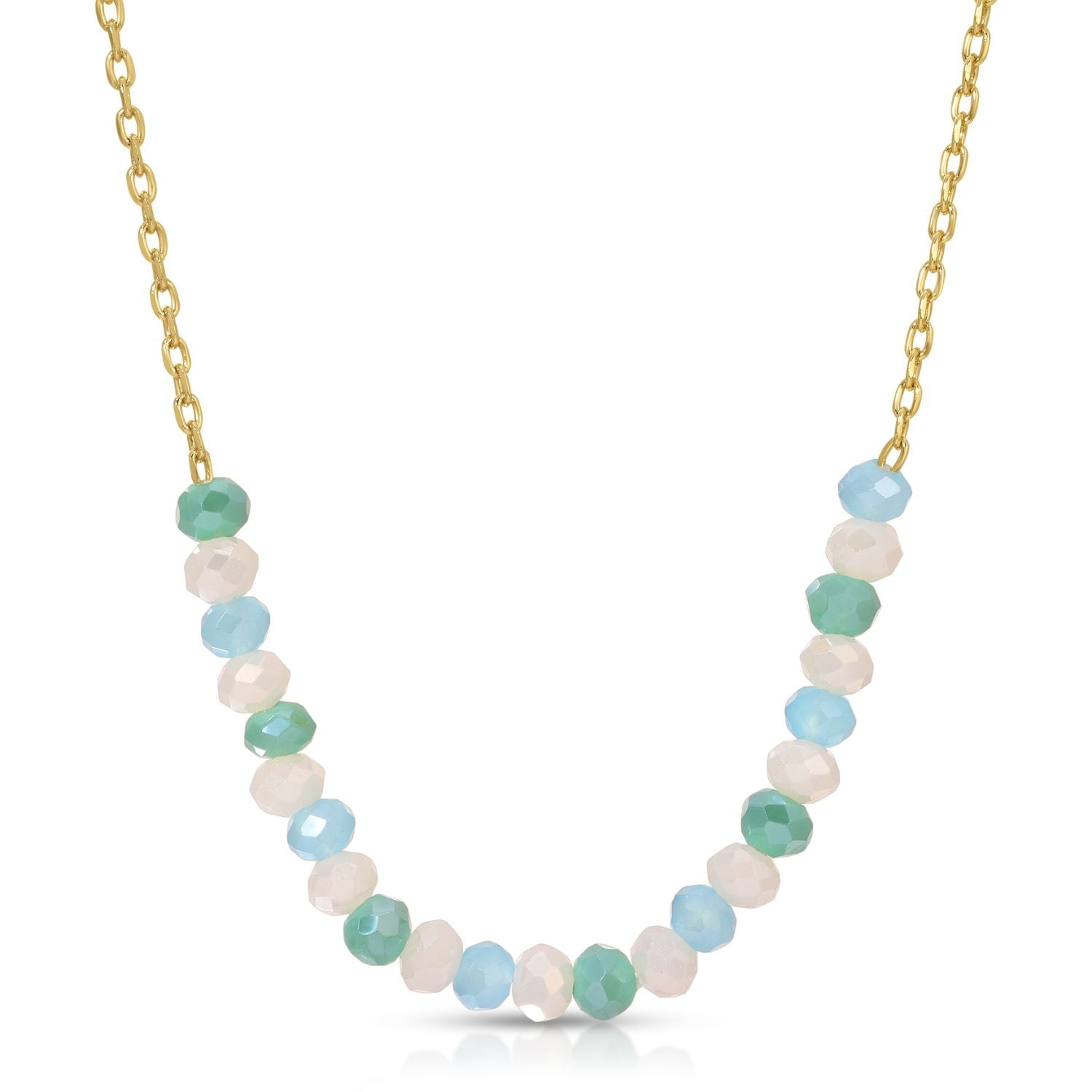 Delicate Crystal Accented Necklace - Splendid Iris