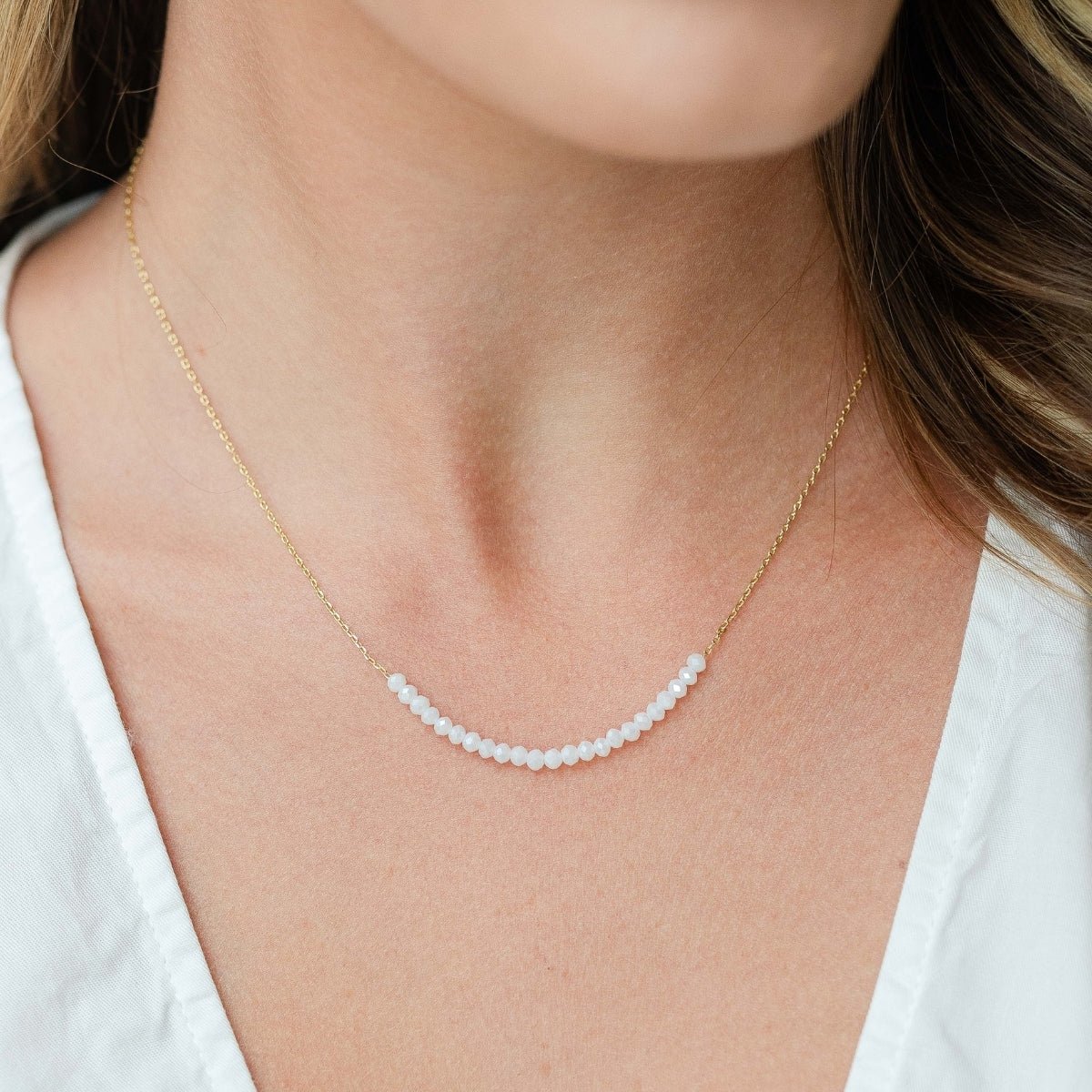 Delicate Crystal Accented Necklace - Splendid Iris