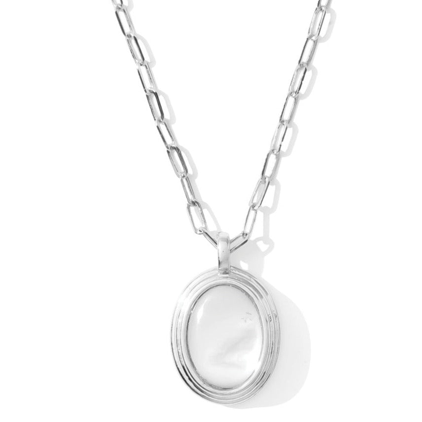 Bold Mother of Pearl Pendant Necklace - Splendid Iris
