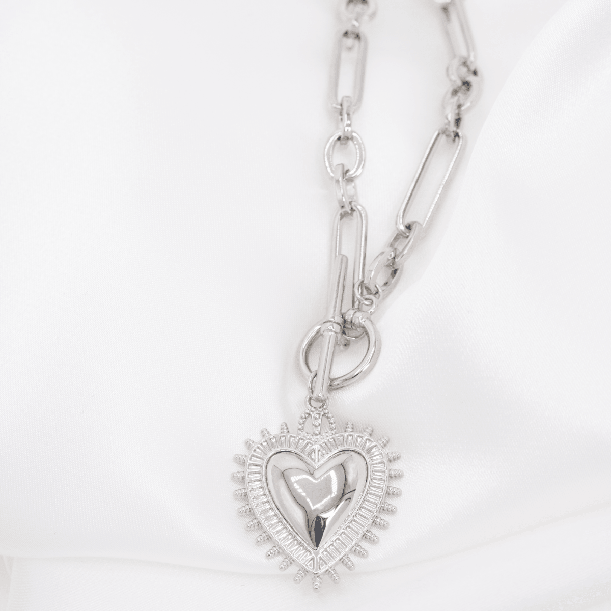 Heart Statement Toggle Necklace - Splendid Iris
