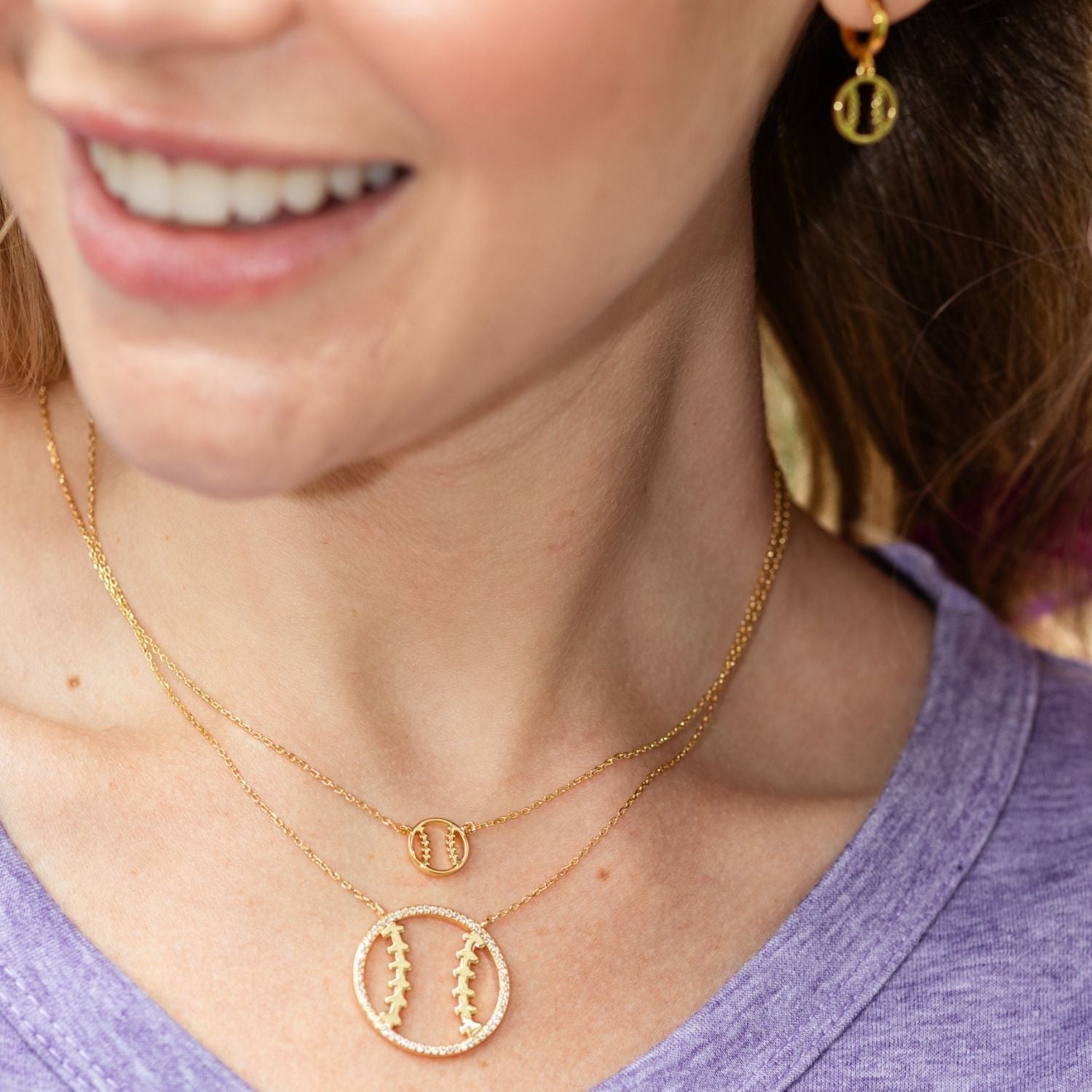 Glitzy Baseball/Softball Necklace - Splendid Iris