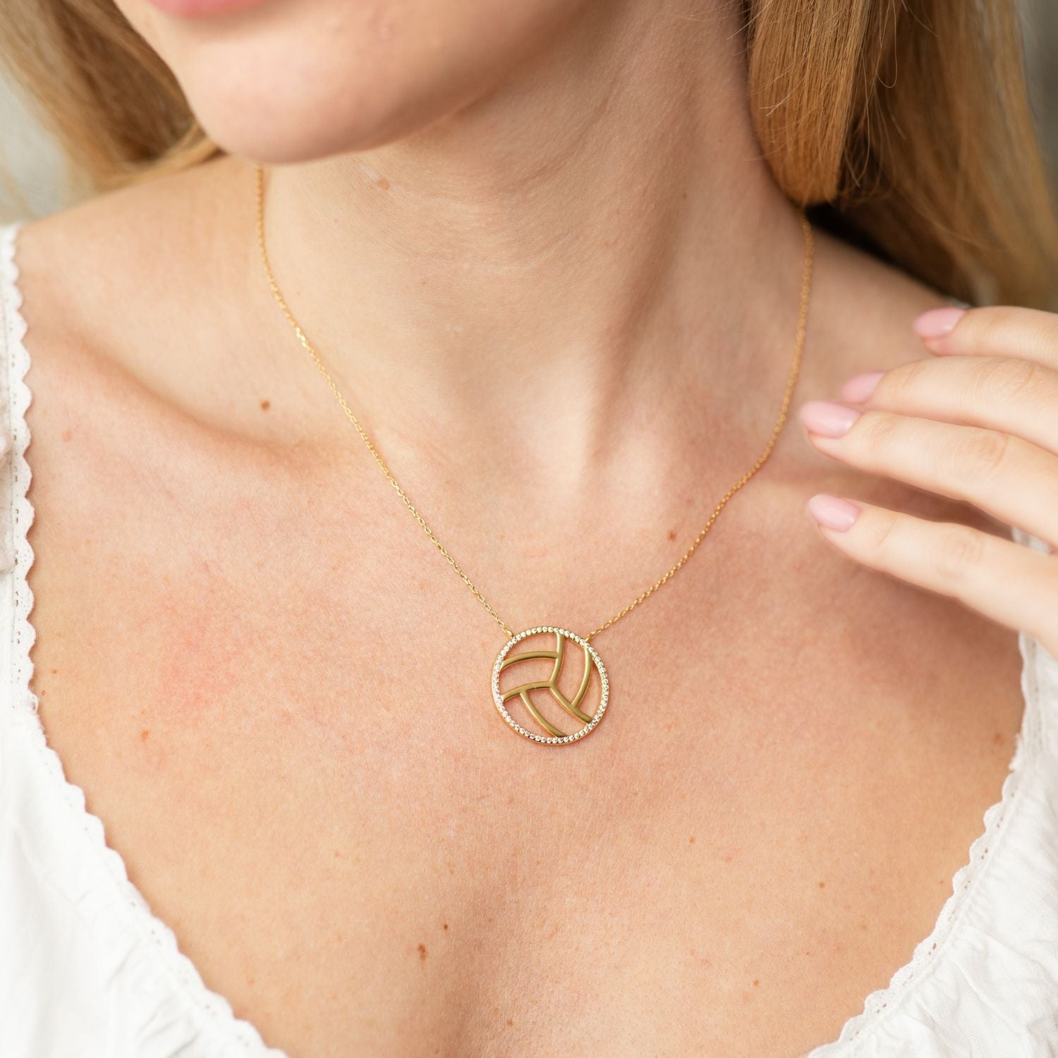Glitzy Volleyball Necklace - Splendid Iris