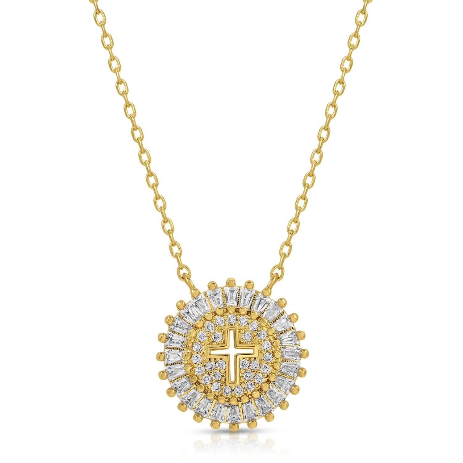 Shimmering Cross Necklace - Splendid Iris