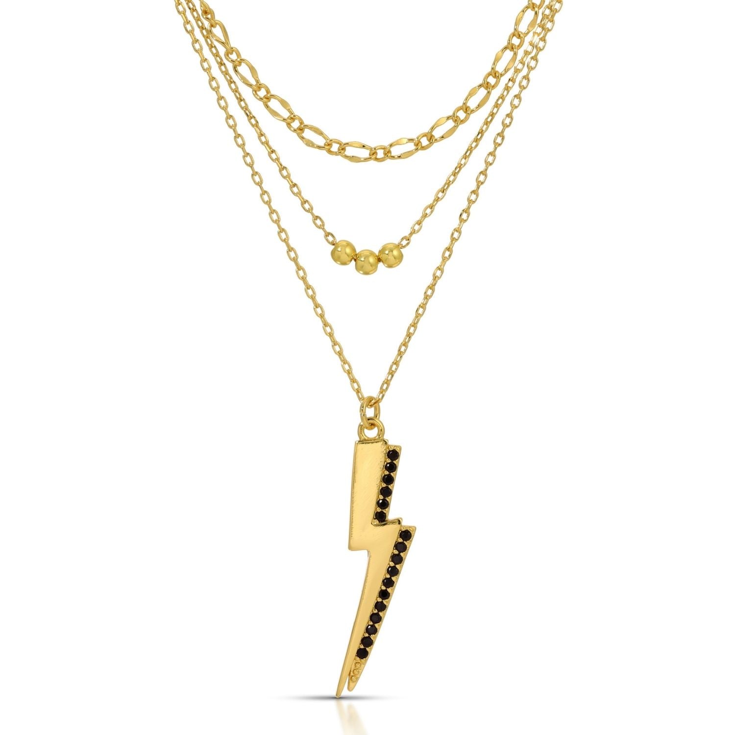Layered Lighting Strike Necklace - Splendid Iris