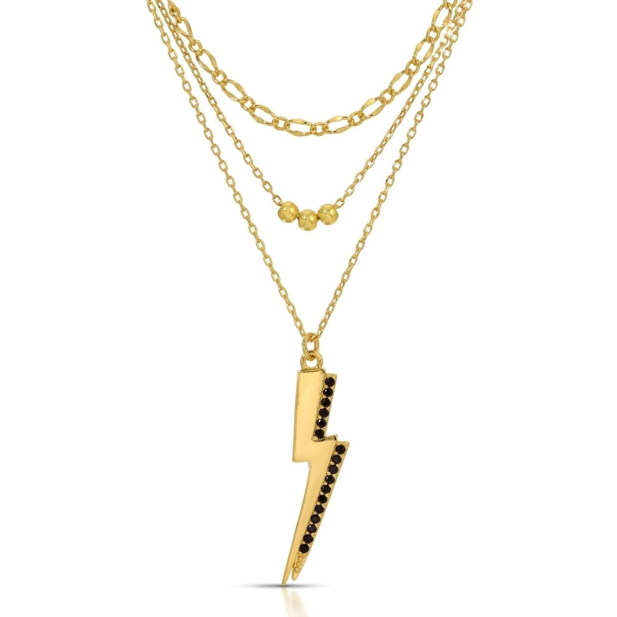 Layered Lightning Strike Necklace - Splendid Iris