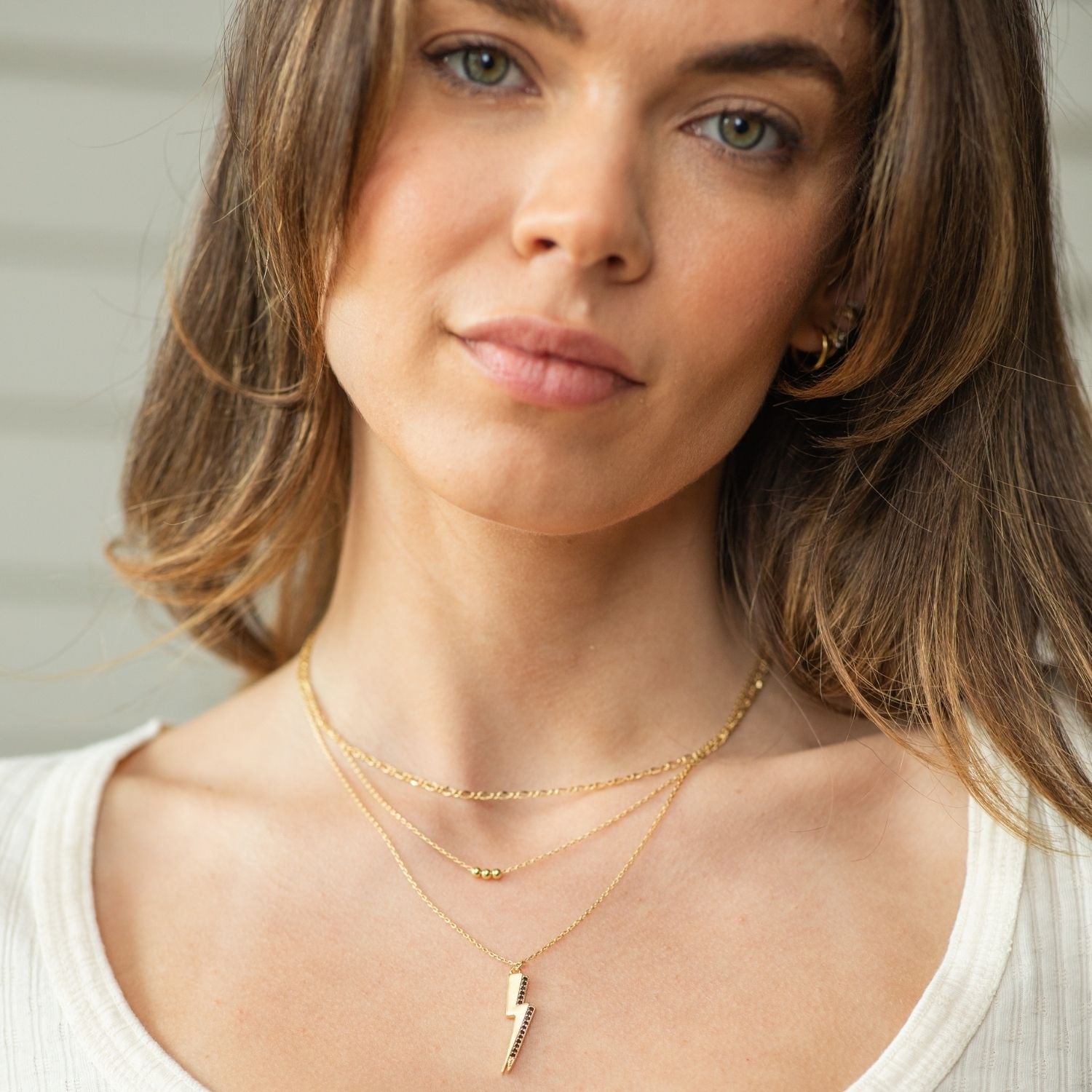 Layered Lighting Strike Necklace - Splendid Iris