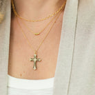 Layered Black Cross Necklace - Splendid Iris