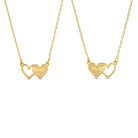 BFF Necklaces - Pair of Side by Side Hearts - Splendid Iris