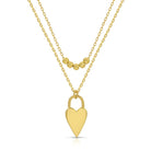 Simple Layered Heart Necklace - Splendid Iris