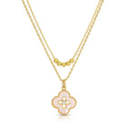 Simple Layered Quatrefoil Necklace - Splendid Iris