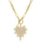 Large Pave Toggle Heart Necklace - Splendid Iris