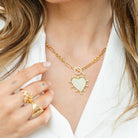 Large Pave Toggle Heart Necklace - Splendid Iris
