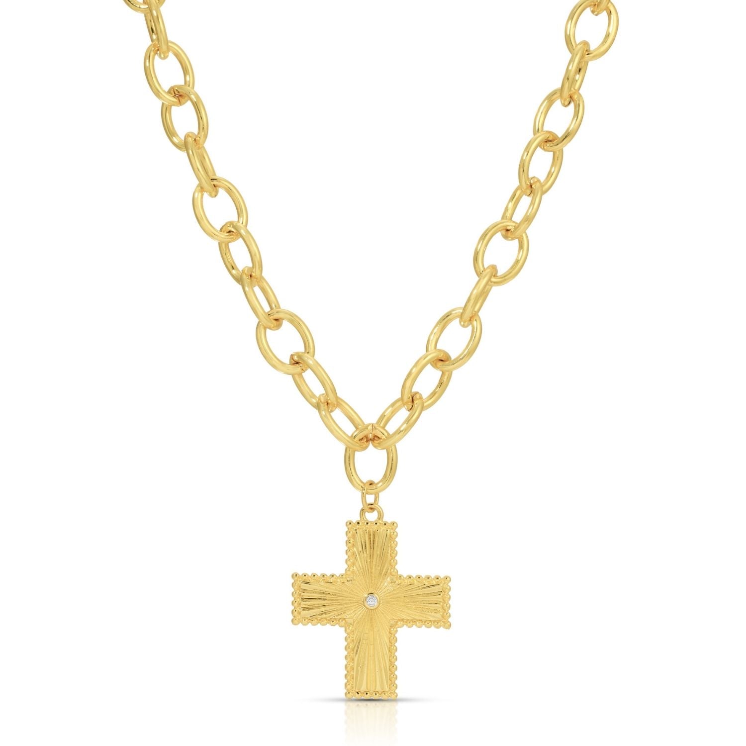 Cross Statement Necklace - Splendid Iris