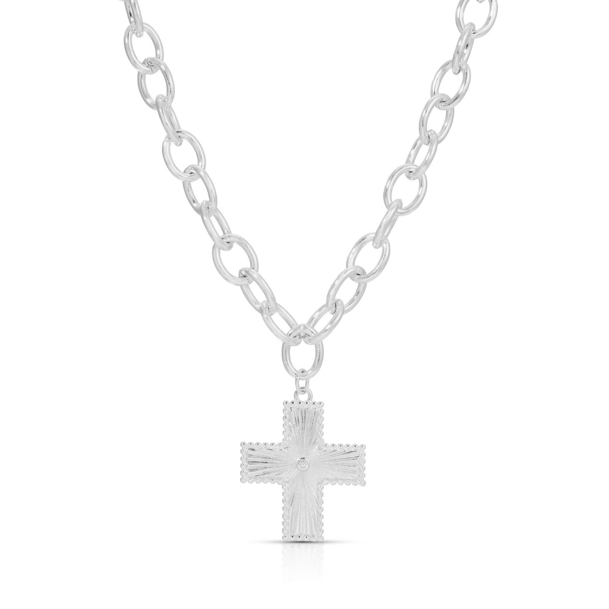 Cross Statement Necklace - Splendid Iris