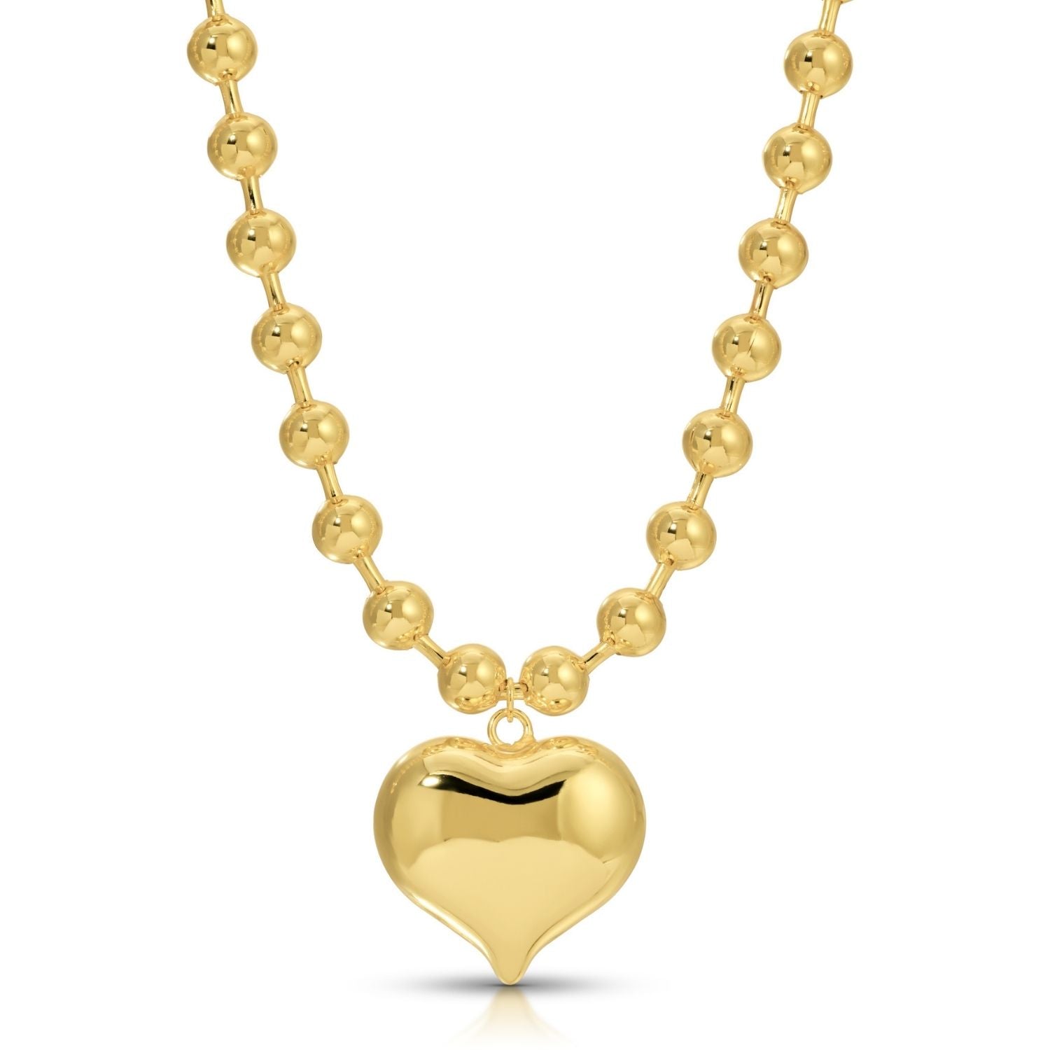 Large Bubble Heart on Statement Ball Chain - Splendid Iris