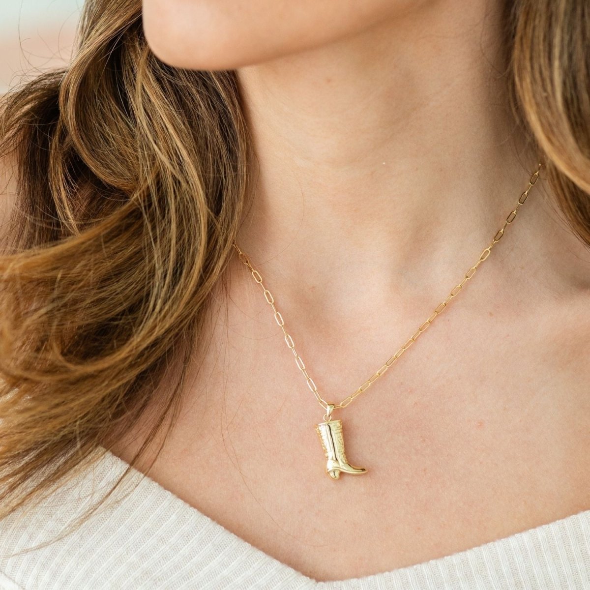 Cowgirl Boot Pendant - Splendid Iris