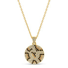 Faux Diamond Round Pendant - Splendid Iris