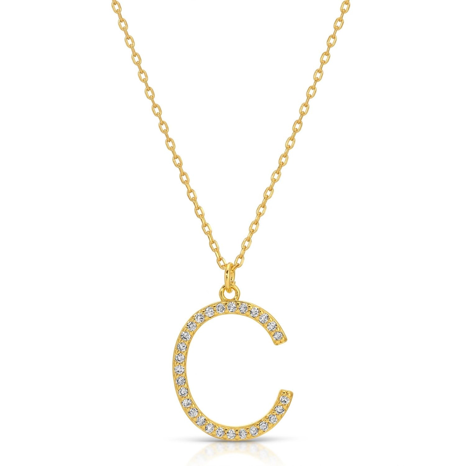 Large Pave Initial Pendants - Splendid Iris