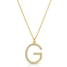 Large Pave Initial Pendants - Splendid Iris