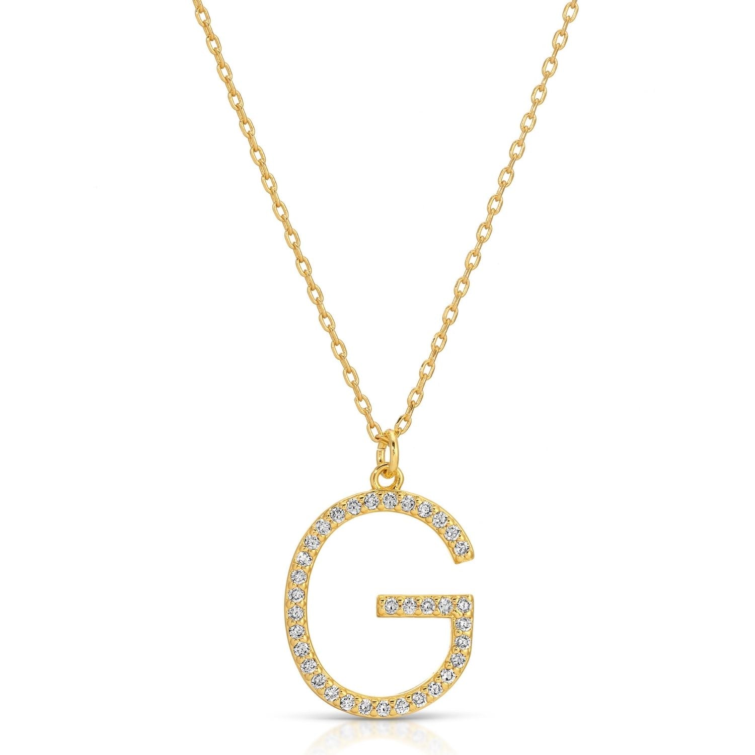 Large Pave Initial Pendants - Splendid Iris