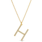 Large Pave Initial Pendants - Splendid Iris