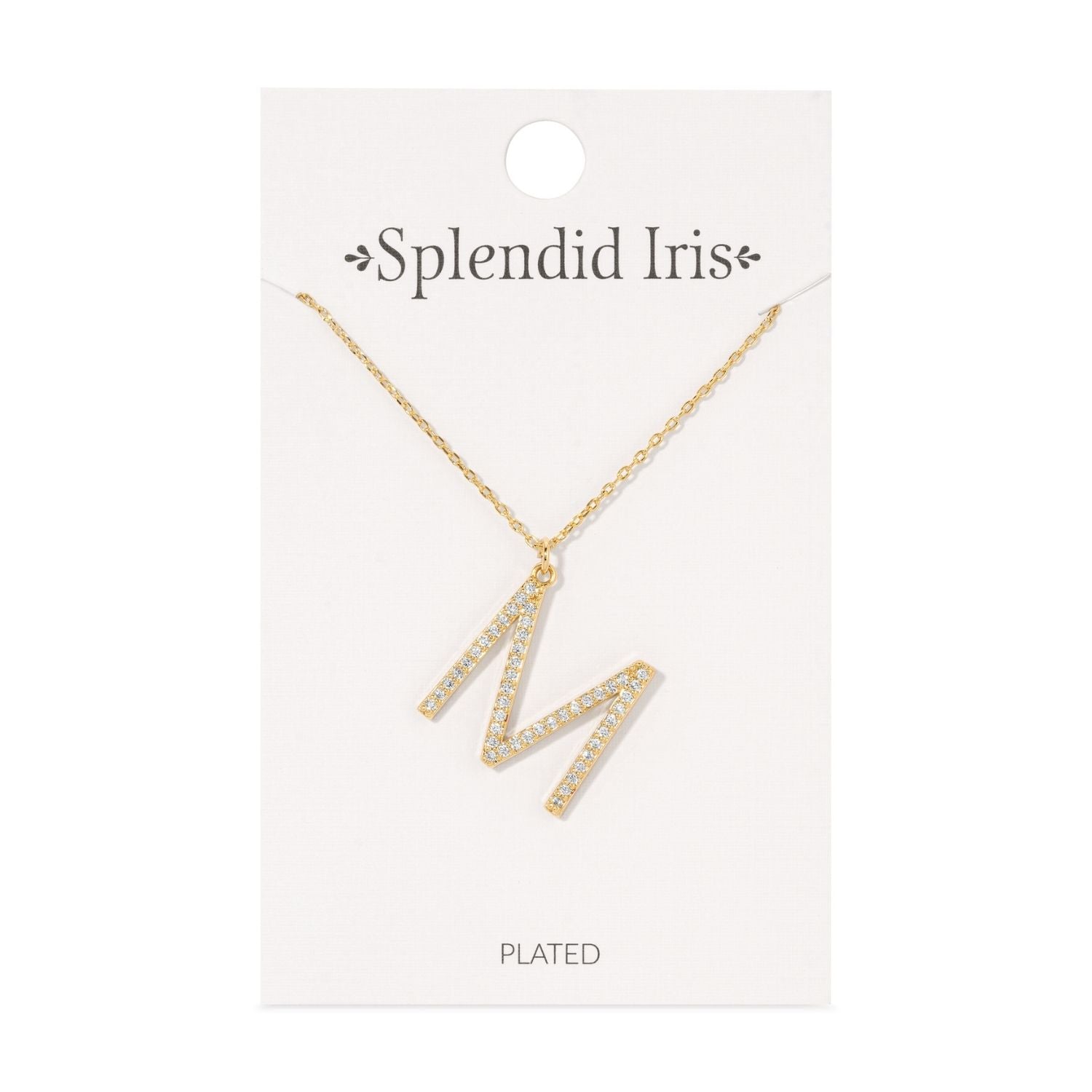 Large Pave Initial Pendants - Splendid Iris