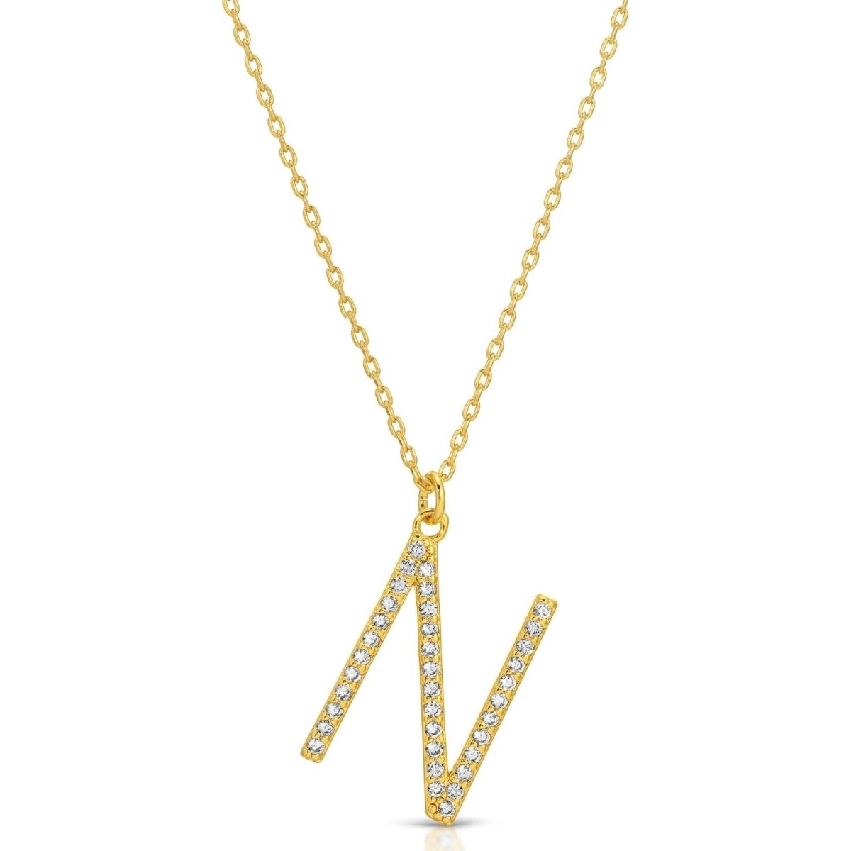 Large Pave Initial Pendant - Splendid Iris