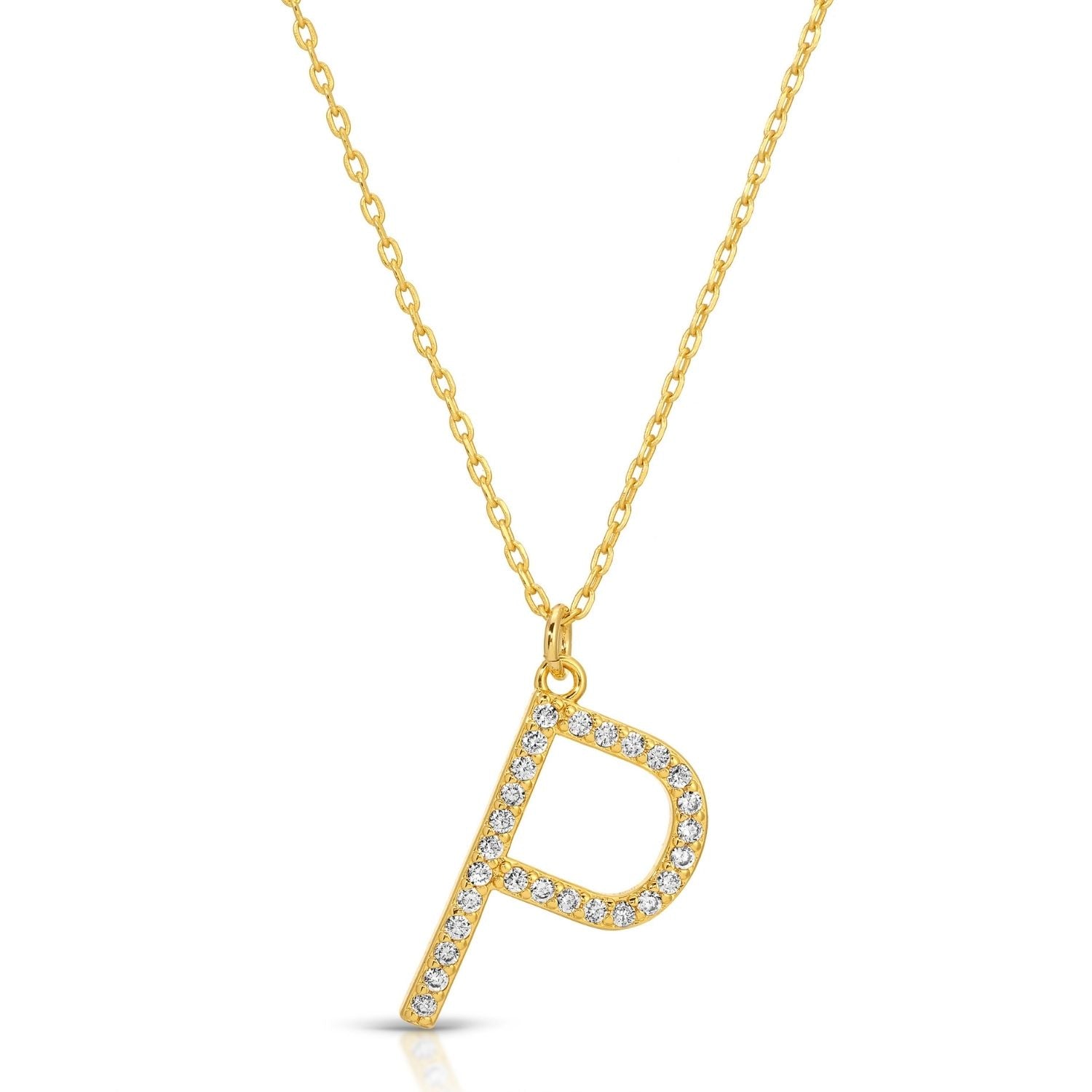 Large Pave Initial Pendants - Splendid Iris
