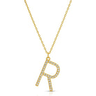 Large Pave Initial Pendants - Splendid Iris