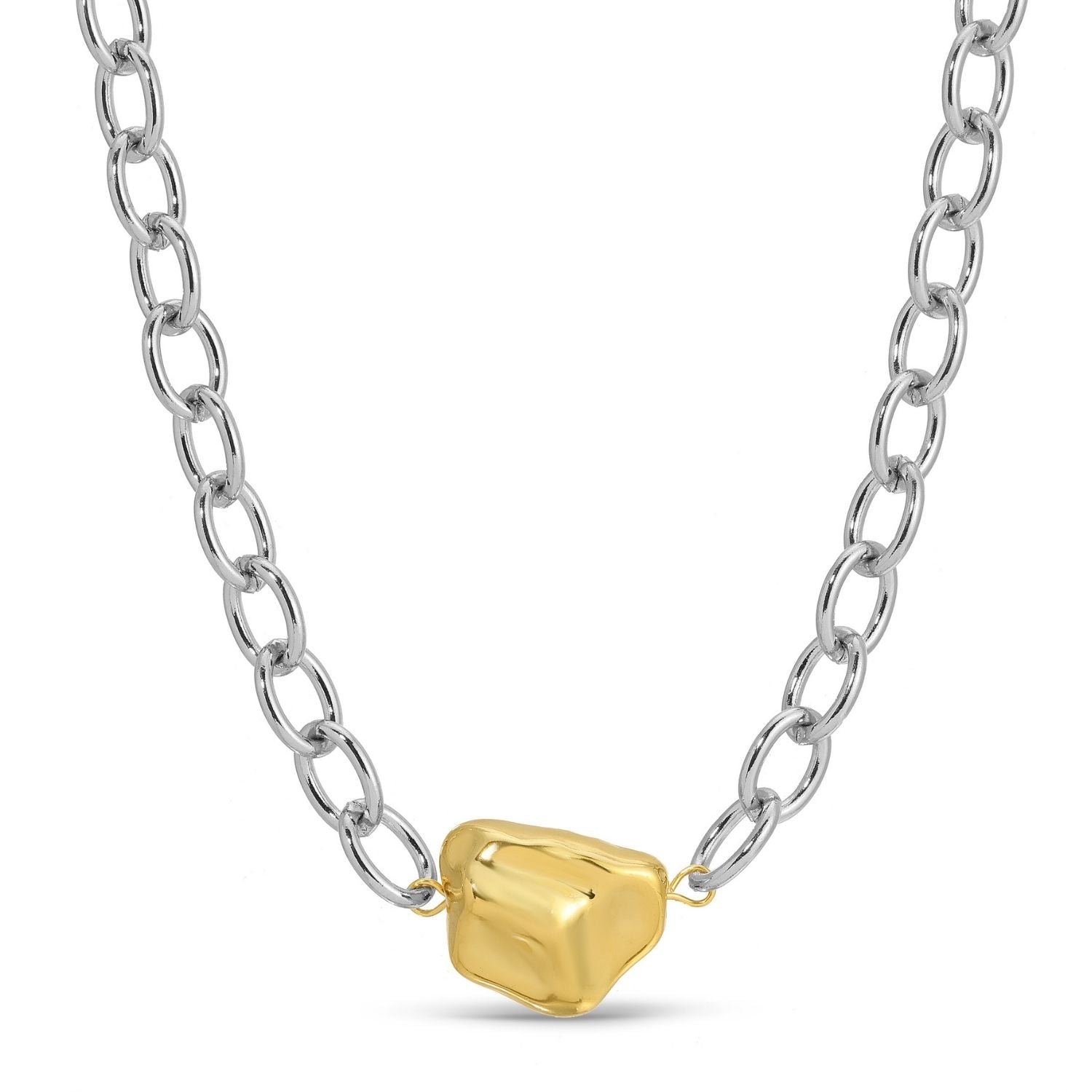 Two-Tone Statement Necklace - Splendid Iris