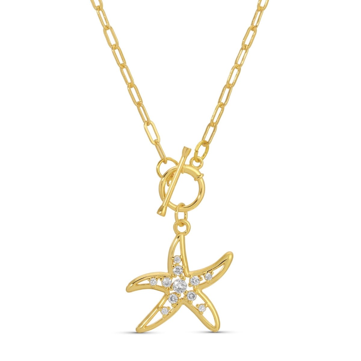 Sparkling Starfish Toggle Pendant Necklace - Splendid Iris